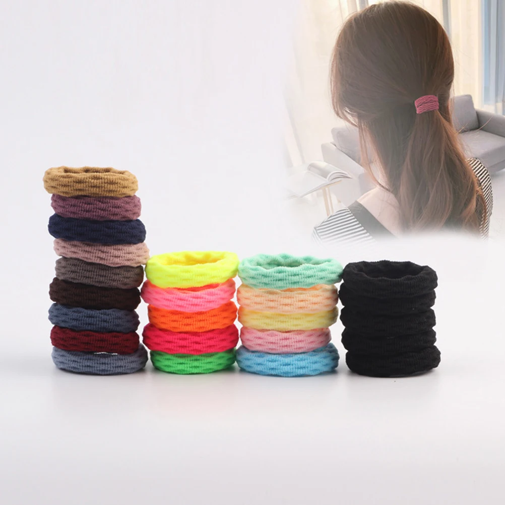 

100 Pcs Colorful Hair Rope Rubber Band Ribbon Charming Ties Girl Women Headdress