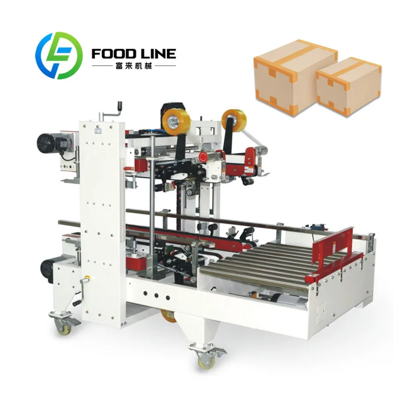 Commercial Four Corner Edge Case Sealer Stable High Speed Operation For Various Size Cartons In E Commerce Packaging Workshop