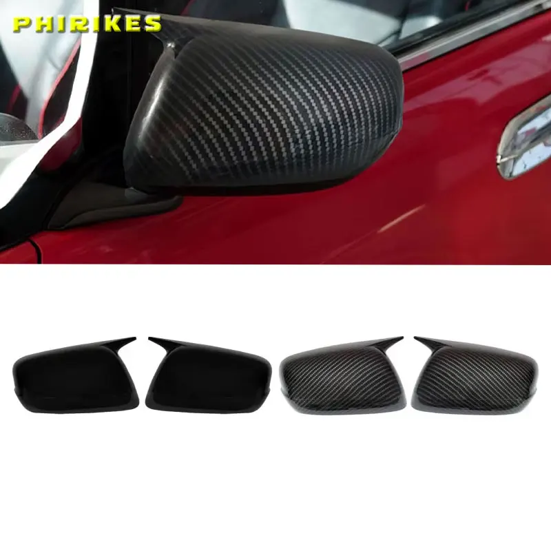 

Black 1Pair Car Door Rearview Mirror Caps Covers Without Light For Honda Fit Jazz 2008-2013 GE6 GE8