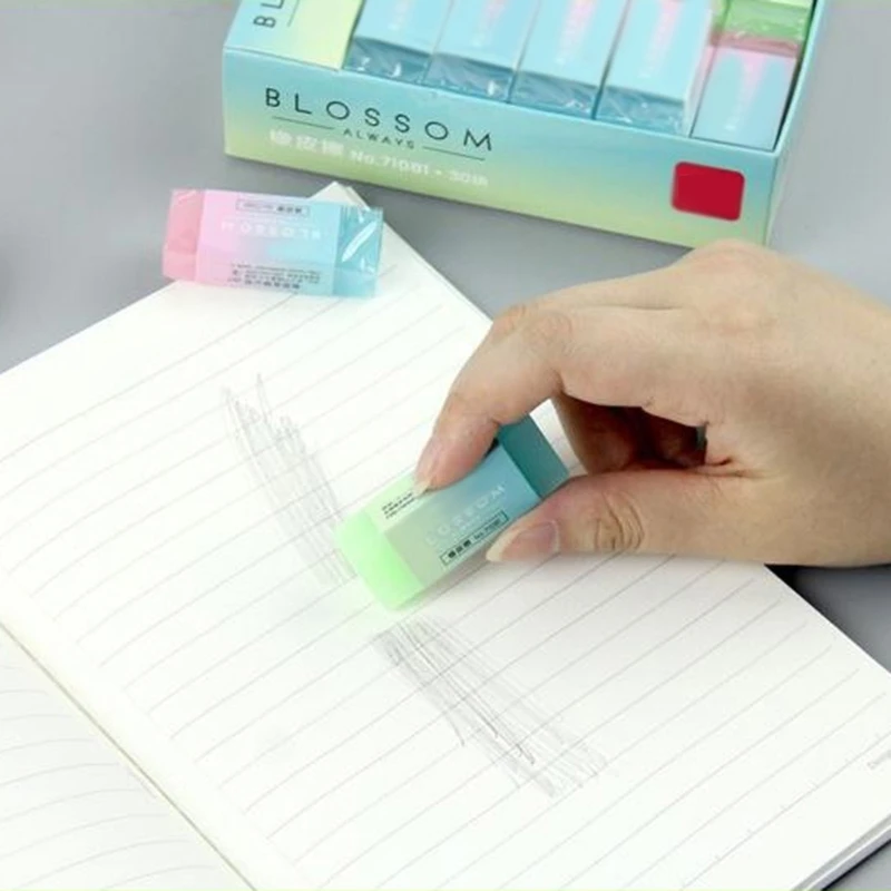 Прямоугольный ластик градиентного цвета, экологически чистый ластик для детей, студентов, письма, рисования, детского класса, награды на день рождения