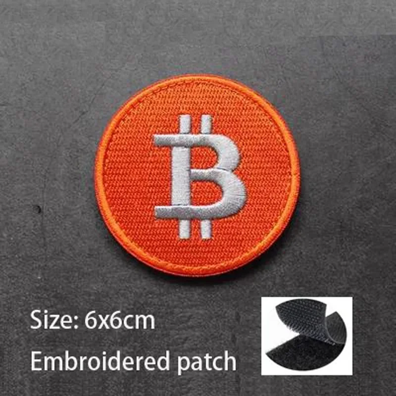 Personality Round Trumpet 3D Embroidery Bitcoins Modeling Morale Chapter DIY Sewing Patch Backpack Outdoor Bag Stickers