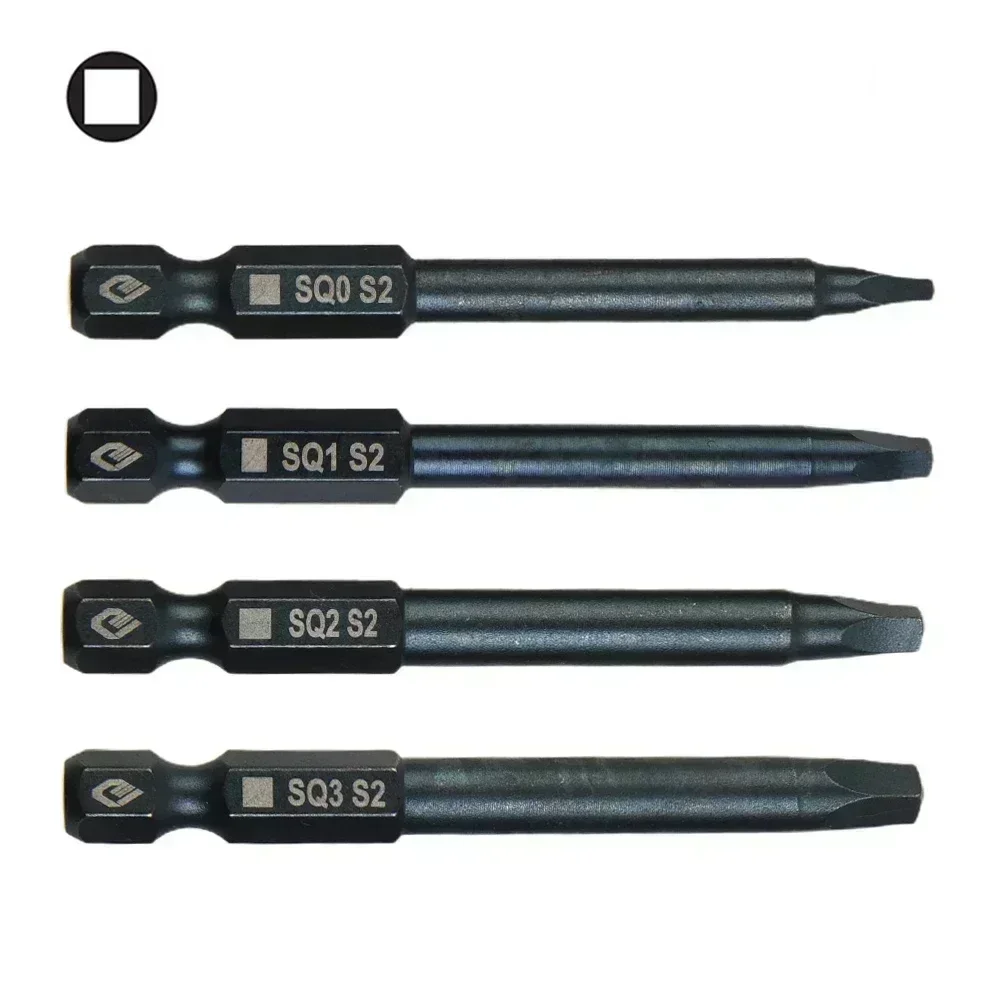 1Pcs 65mm SQ 0/1/2/3 Square Head Screwdriver Bit Electric Drill 6.35mm Hex Shank Strong Magnetic Screwdriver Power Tool Parts