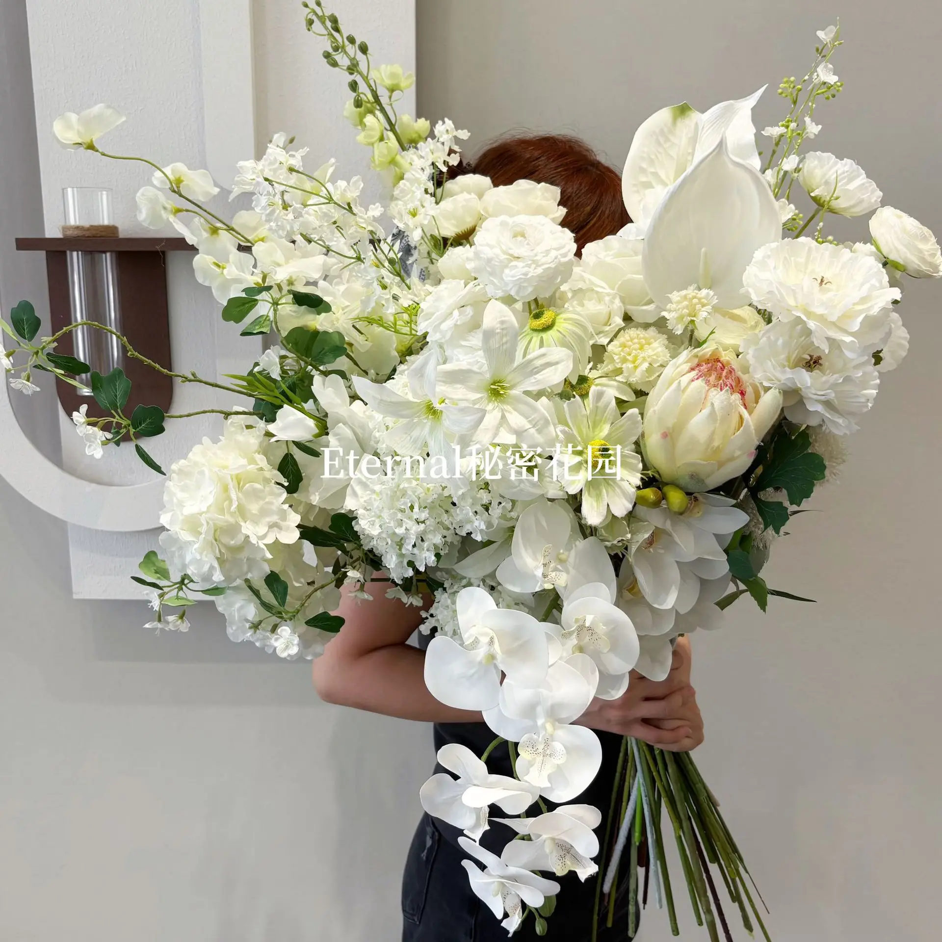 

White Artificial Flower Arrangement Silk Fabric Blooms for Wedding for Home Decor Wedding Hotel Hall Decoration Accessories