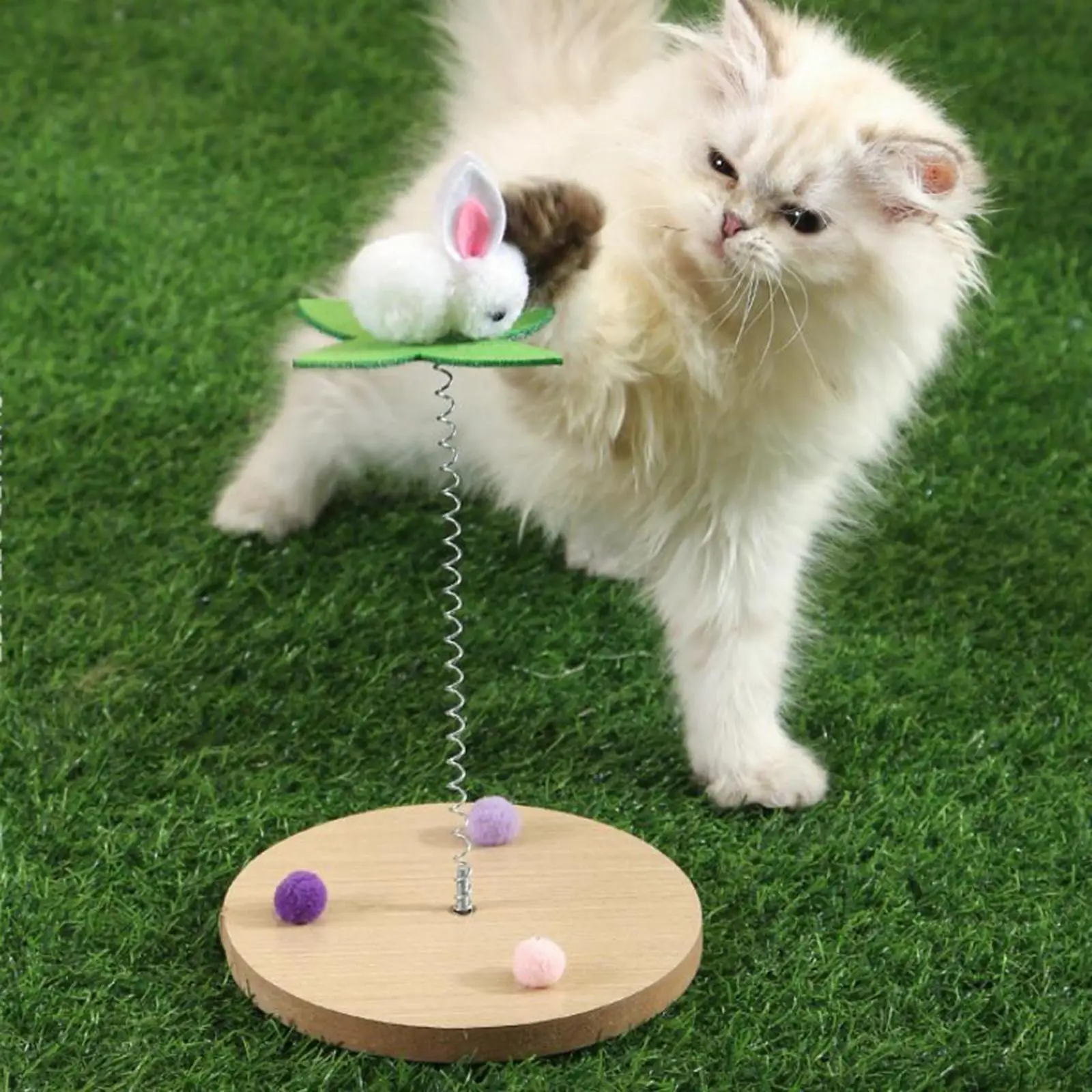 Cat Toy Self Playing Pet Supplies Sturdy Funny for Indoor Cats Spring Ball Kitten Interactive Ball for Chasing Physical Exercise