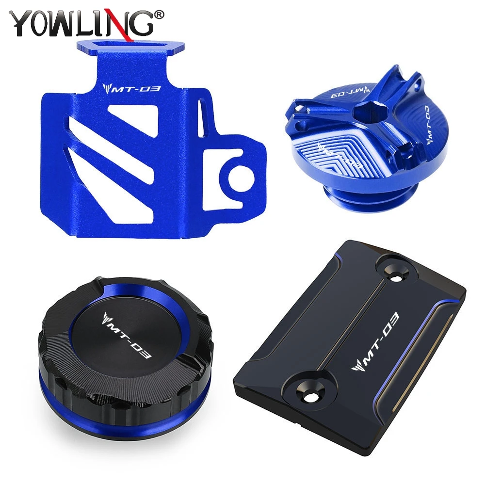 

2025 Motorcycle Accessories For YAMAHA MT03 MT-03 2015-2022 2023 2024 Front Rear Brake Fluid Reservoir Cover Engine Oil Cap