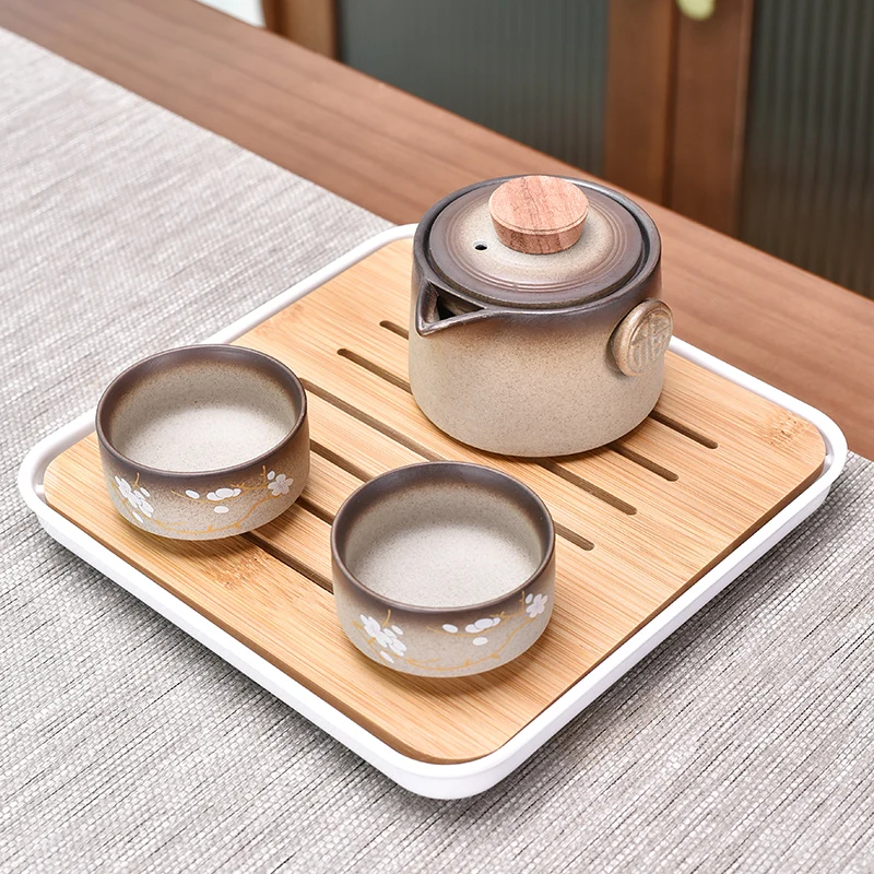 

Creative Ceramic Mug Portable Crack Cup One Pot Two Cups Four Cups Office Home Travel Kung Fu Tea Teapot Tea Tray Christmas Gift