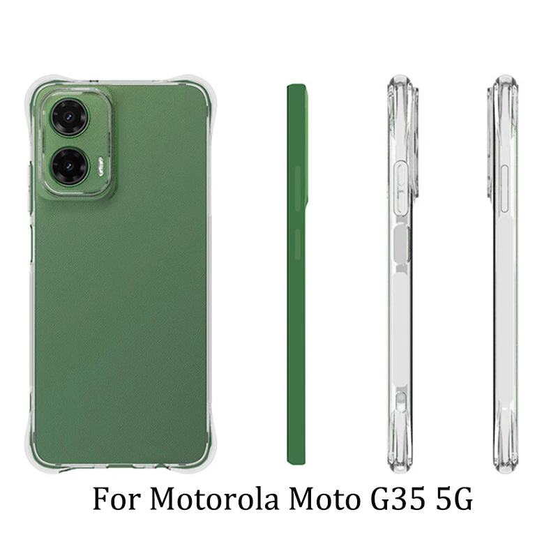 

Для Motorola Moto G35 XT2433 Чехол Прозрачная подушка безопасности Силиконовый бампер из ТПУ Противоударная задняя крышка Мягкий чехол для Moto G35 MotoG35 XT2433