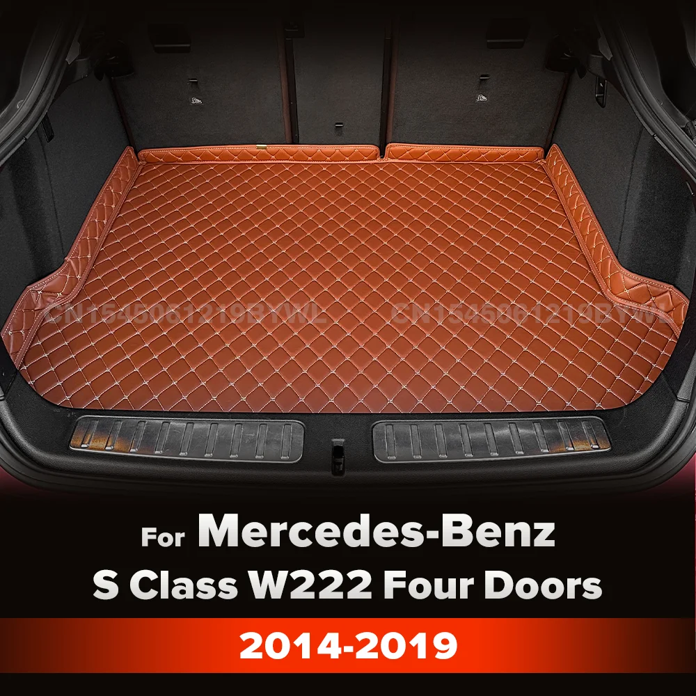 Car Trunk Mat For Mercedes-Benz S Class W222（ Four Doors）Non-hybrid 2014-2019 2015 Cargo Liner Carpet Interior Accessories Cover