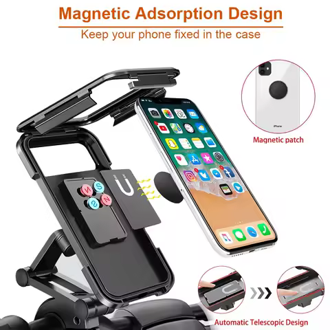 Waterproof Motorcycle Bike Mobile Phone Holder Support Universal Bicycle GPS 360&deg; Swivel Adjustable Motorcycle Cellphone Holder