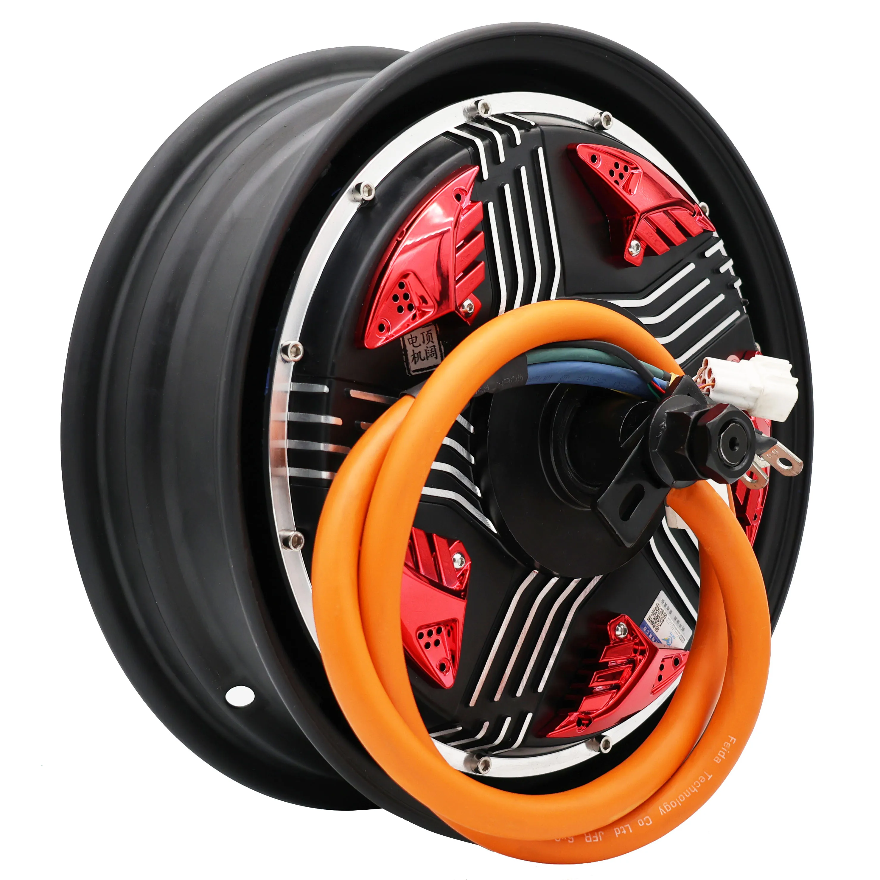 Motor Sepeda Motor Listrik DKYS V4 Brushless 12-inci 50H6000W Dual Hall 16² Tahan Air dengan Konstruksi Magnet Permanen