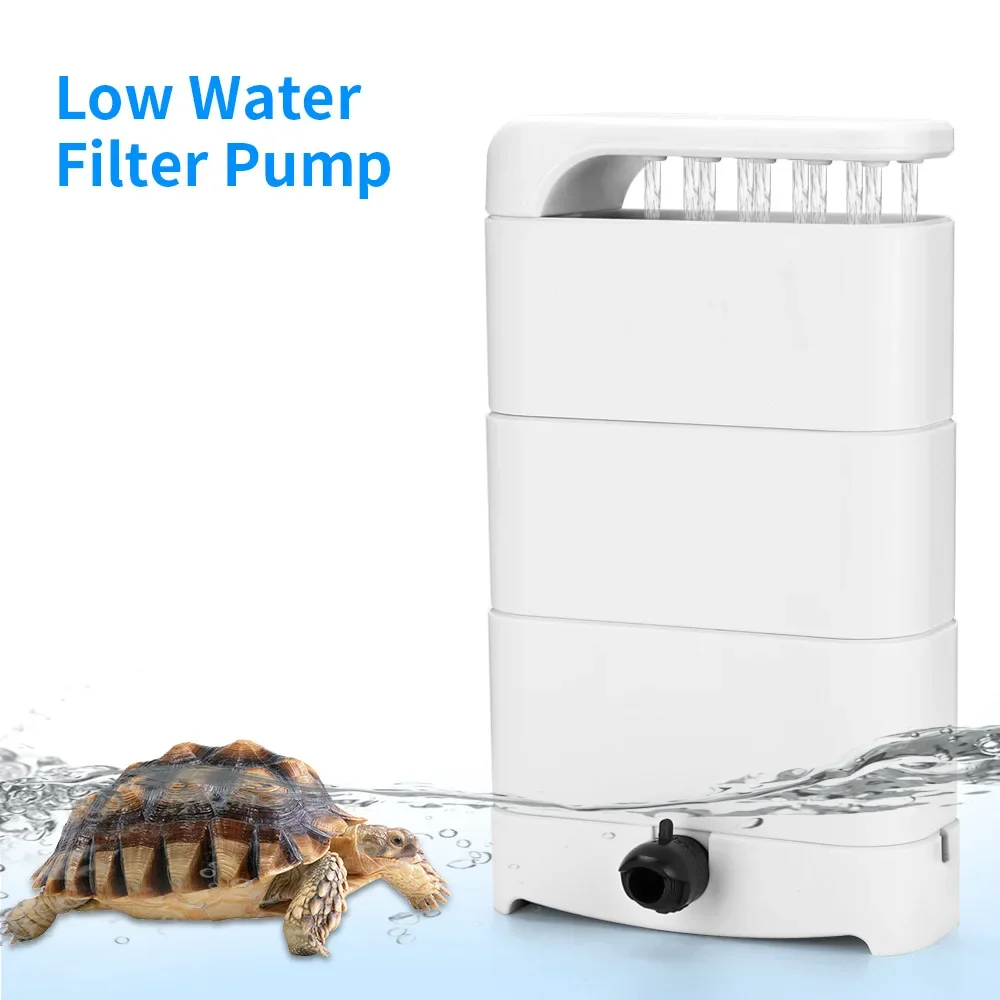 Low Water Level Filter Turtle Shallow Water Fish Tank Waterfall Type Oxygenation Pump Plug Type Small Water Purification Filter