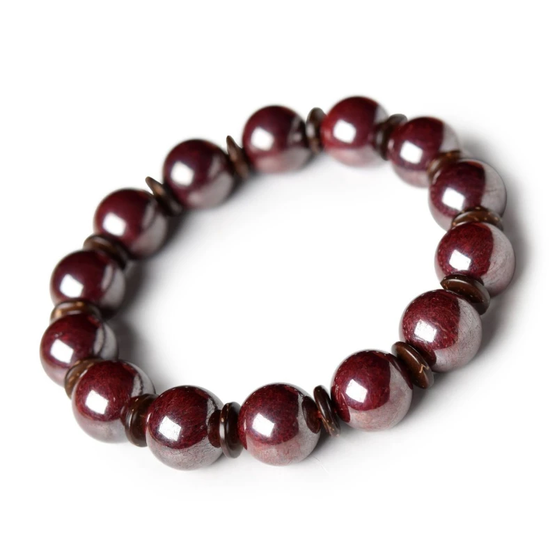 Imagem -05 - Authentic Cinnabar Raw Bracelet Ore Cinnabar Pulseira Ano Nascimento Roxo Ouro Areia Pulseira Budista Pulseira Sorte Contas Oração