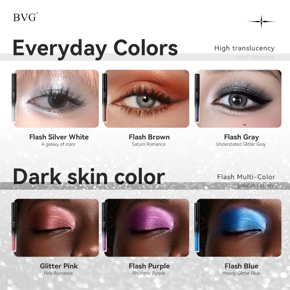 진주빛 쉬머가 있는 반짝이는 고광택 아이섀도우 보습 적용이 용이함 파우더로 변색되지 않음 오래 지속되는 메이크업