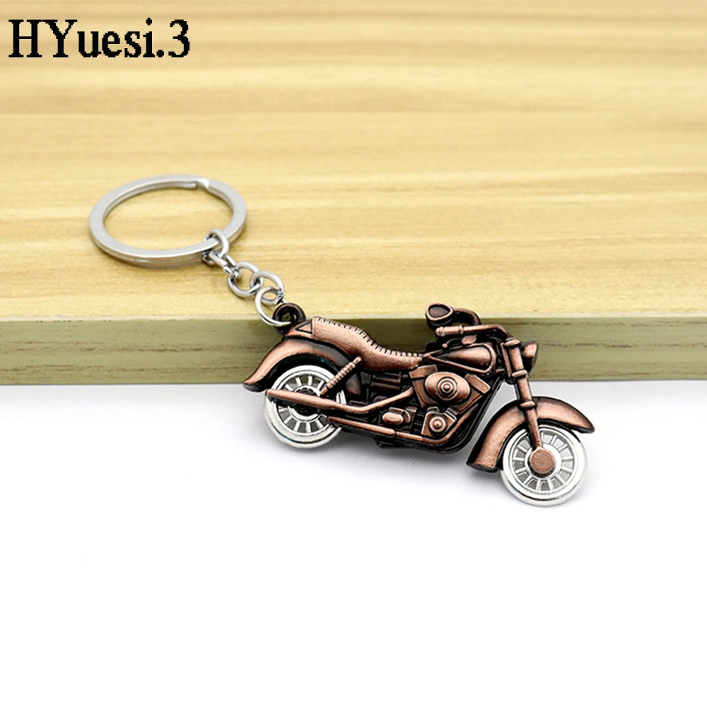 3D Simulated Motorcycle Keychain With Rotatable Wheels Creative Bicycles Model Pendant With Key Holder Backpack Decorative Gifts