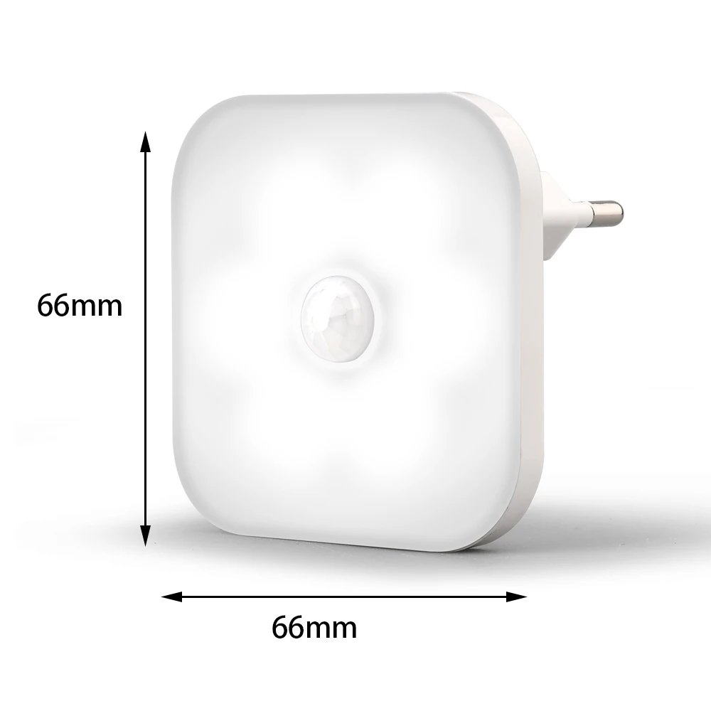 LED Motion Sensor Light Wireless Night Light EU Plug Nightlights Lamp For Children Room Bedroom Stairs Hallway Night Light