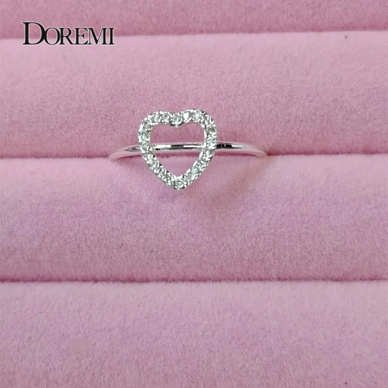 DOREMI Open Ring Custom Letter Jewelry Iced Out Zircon Stone Geometric letters fashion Ring For Women Handmade Jewelry For Gifts