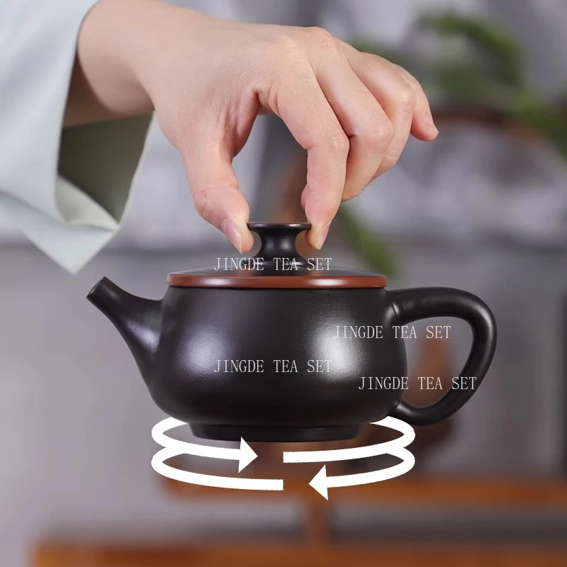 

300ml Yunnan Purple Pottery Teapot High End Household Large Capacity Hanwa Teapot Rotating Phoenix Singing Pot Handmade Tea Set