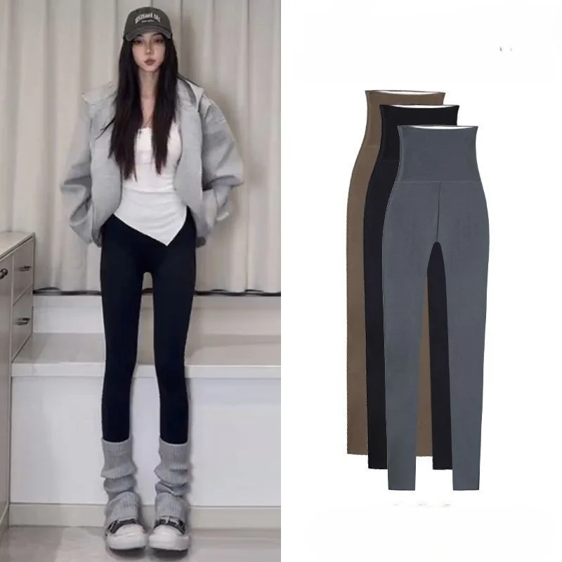 

Брюки для йоги, дополнительная длина, женские, гибкие, пушистые, с нашивками, с подтяжкой, осенние, без подкладки, обтягивающие ягодицы, тон, подтягивающие, для девочек-готиков