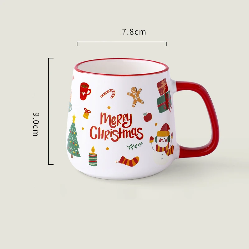 

Рождественская мультяшная керамическая кофейная чашка с ручкой, чашка для чая, молока, высокотемпературная изолированная термостойкая посуда для напитков
