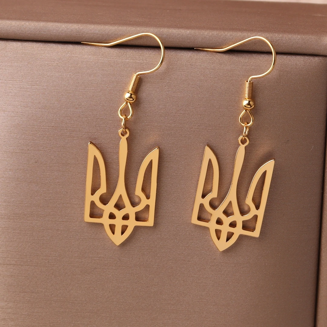 Stainless Steel National Symbols Of Ukraine Pendant Earrings For Men Women Ukrainian Solidarity Jewelry Earrings