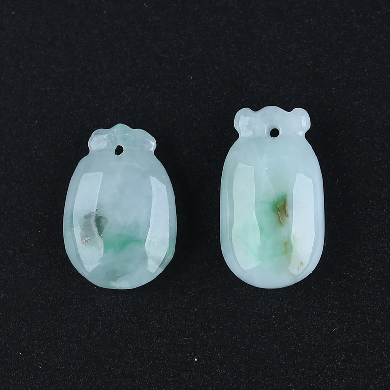 Natural Jadeite Bead Earring Accessories Luxury Sexy Young Girls Fashion Charm Elegant Women Fine Jewelry Gifts 18x10x7mm 3.9g