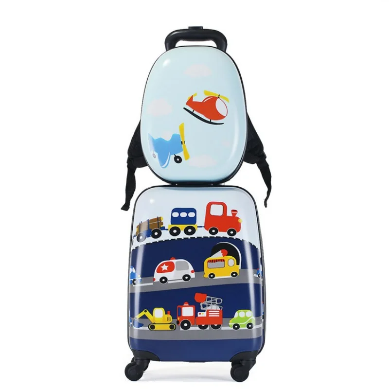 Imagem -04 - Polegadas Crianças Bagagem Conjunto Mala de Viagem Infantil Bonito dos Desenhos Animados Crianças Bagagem Trolley Case com Mochilas Cabin Rolling Bagagem 18