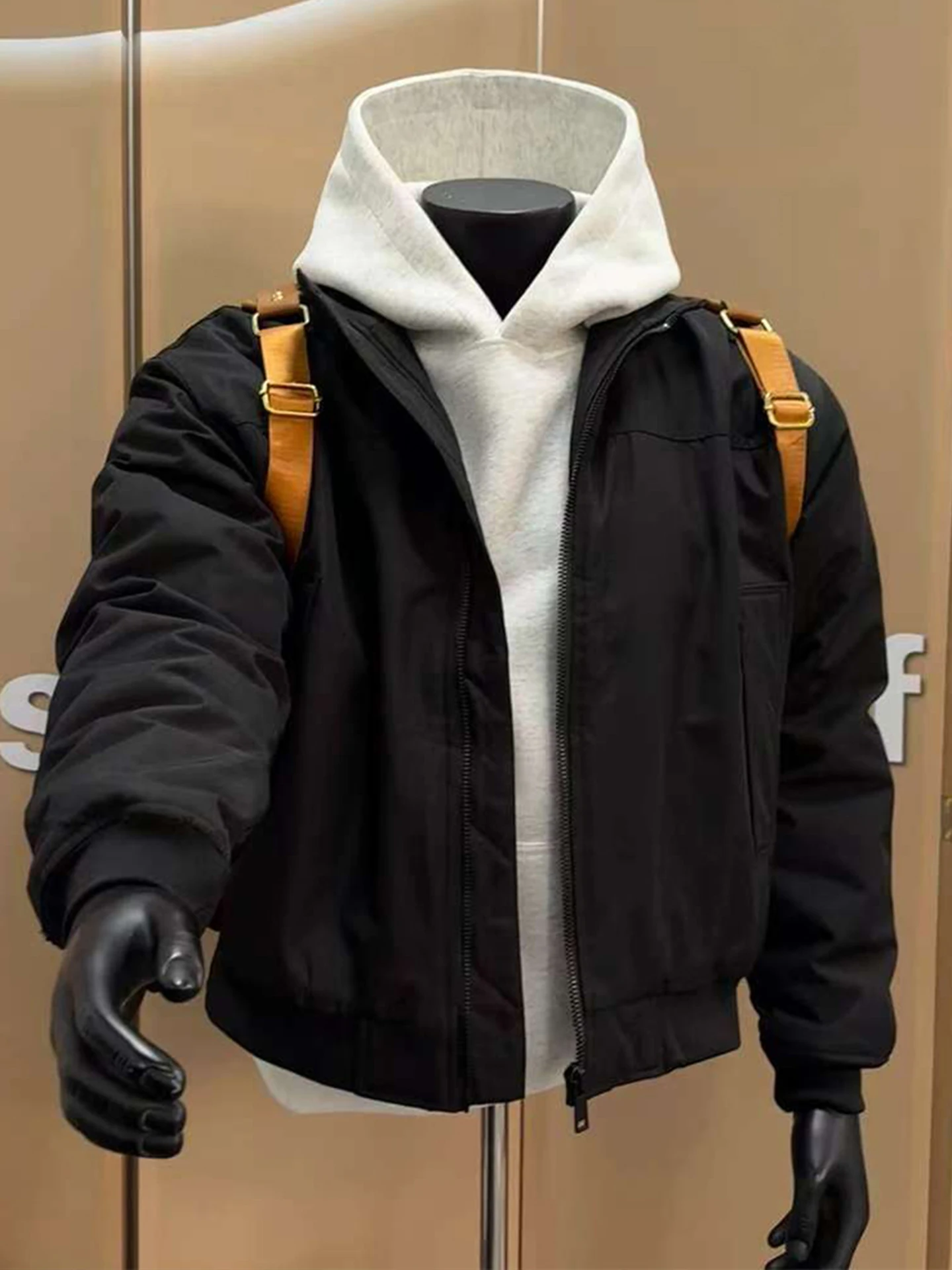 

Мужская пуховая куртка с воротником-стойкой American Sle ort Jaet Thi Warm White Du down Спецодежда Пальто Футболка с длинной молнией све