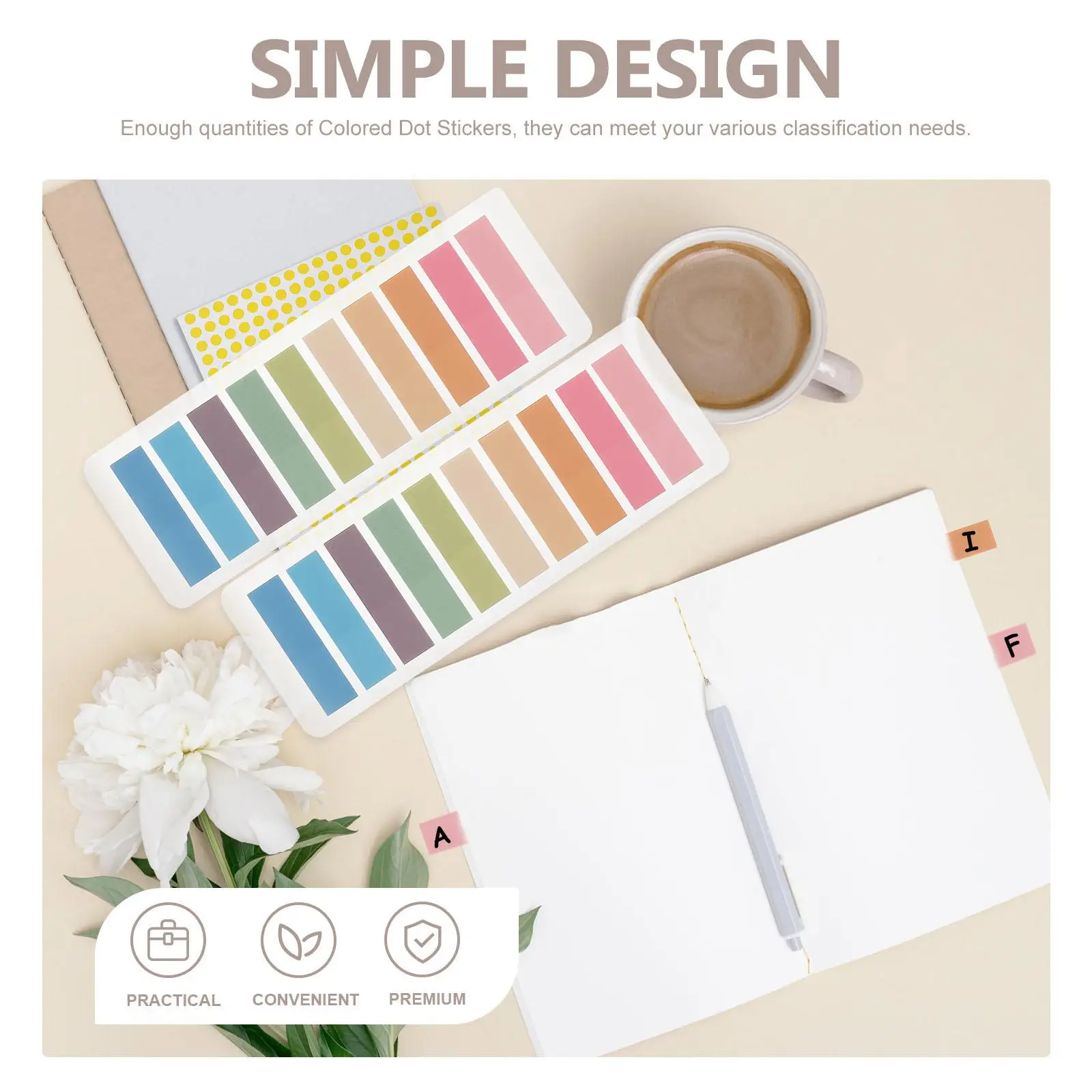 1200pcs Handwritten Stickers Self Adhesive Index Tabs Book Markers 60 Colors Tone Portable Labels Notebooks