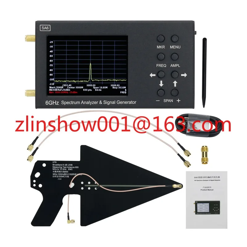 

Портативный анализатор спектра SA6, генератор сигналов + периодическая антенна храма HT6 0,6-10 ГГц, антенна EMC для 2G 3G 4G LTE