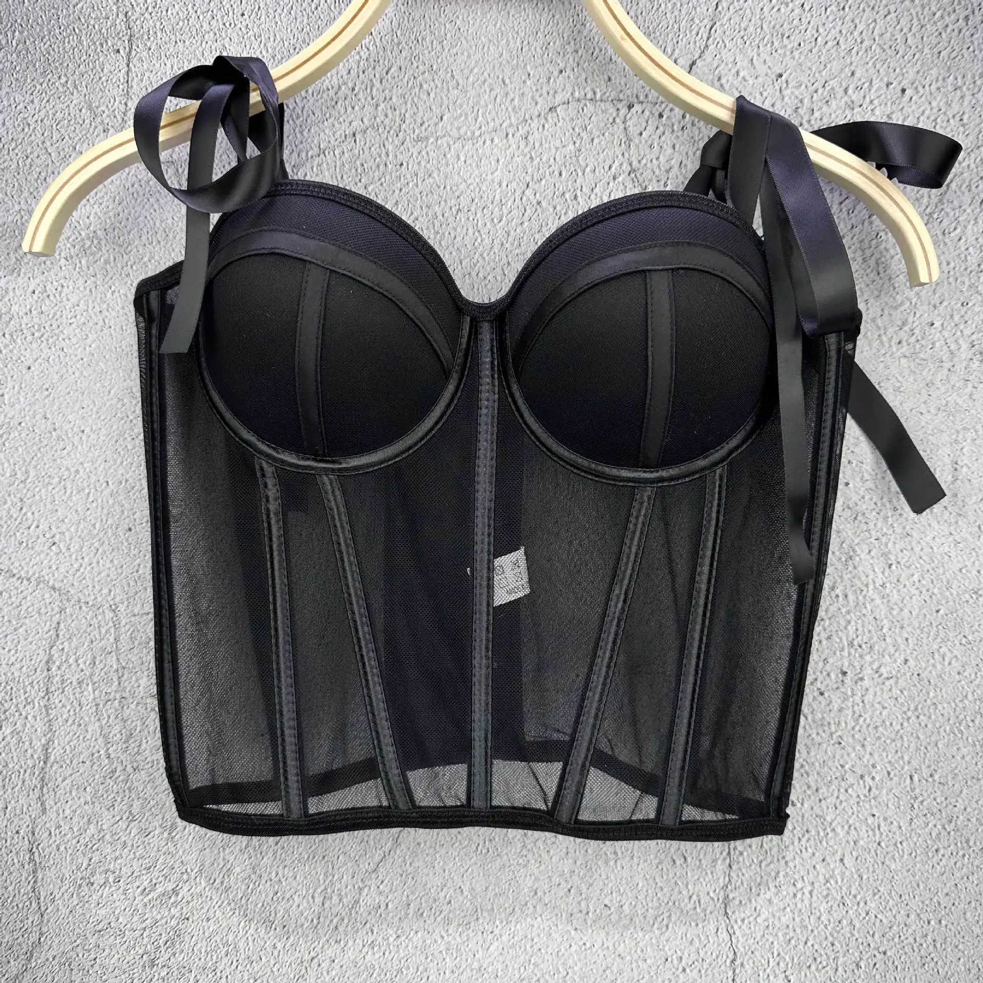 Vrouwen Corset Top Strappy Gesmokt Hemdje Hemd Dame Ondergoed Dieptepunt Bovenkleding Sexy Visgraat Taille Tops Mujer Lingerie