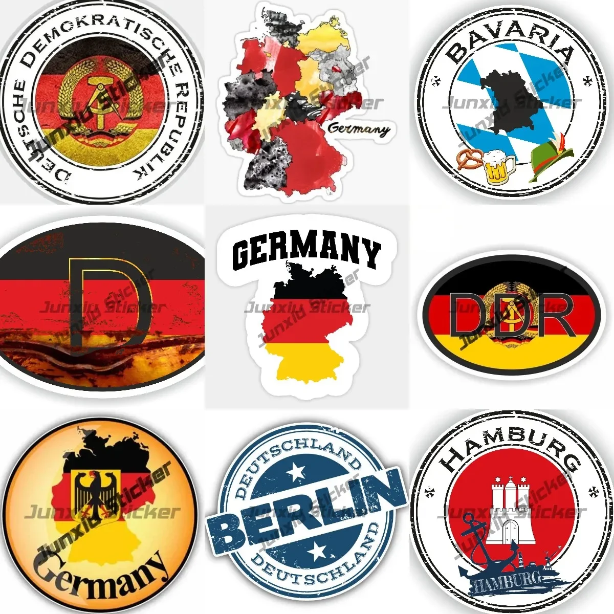 German Sticker Oval Germany Flag Soccer Player Sticker Decal Deutschland Shield Sticker for Car SUV Bumper Camper Accessories