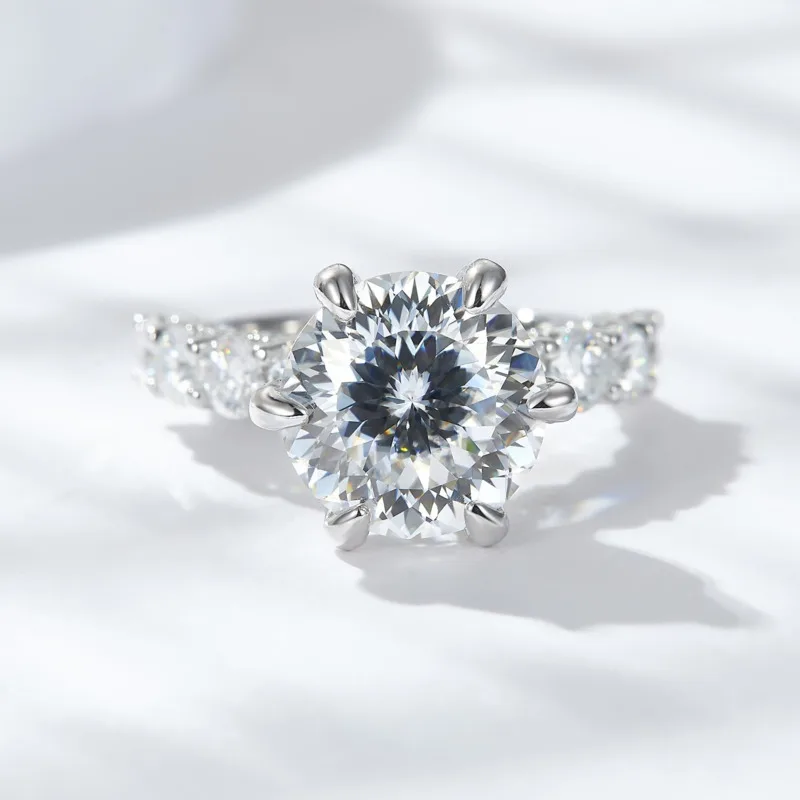 Joyce jelly Luxus 5 Karat portugiesisch schneiden 100 Gesicht geschnitten Moissan ite Ring für Frauen 925 Sterling Silber Schmuck – Detail 2