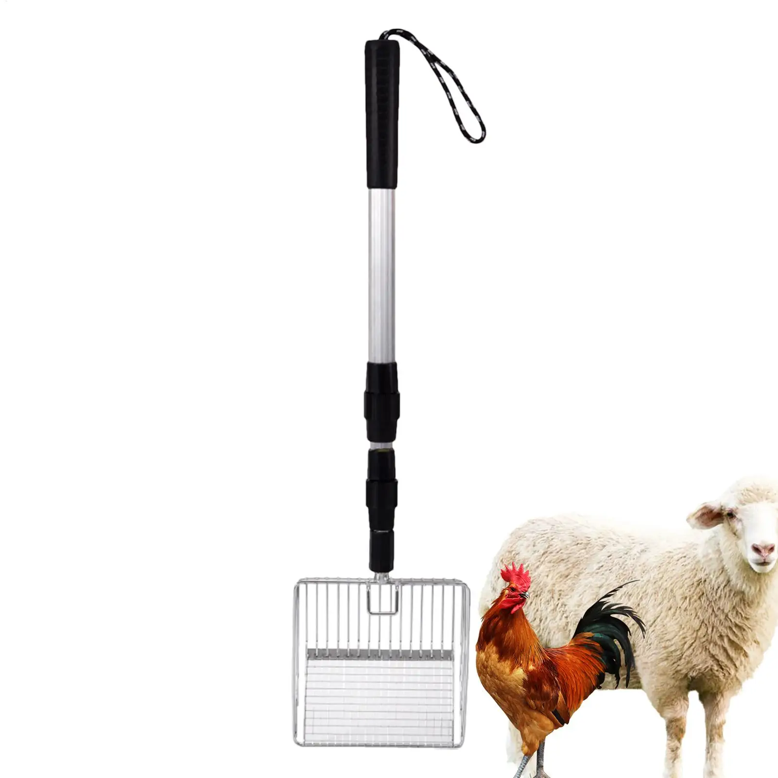 Stretchable Chicken Poop Scooper Chicken Coop Rake Cat Litter Scooper Chicken Coop Litter Sifting Shovel Chicken Coop accessory
