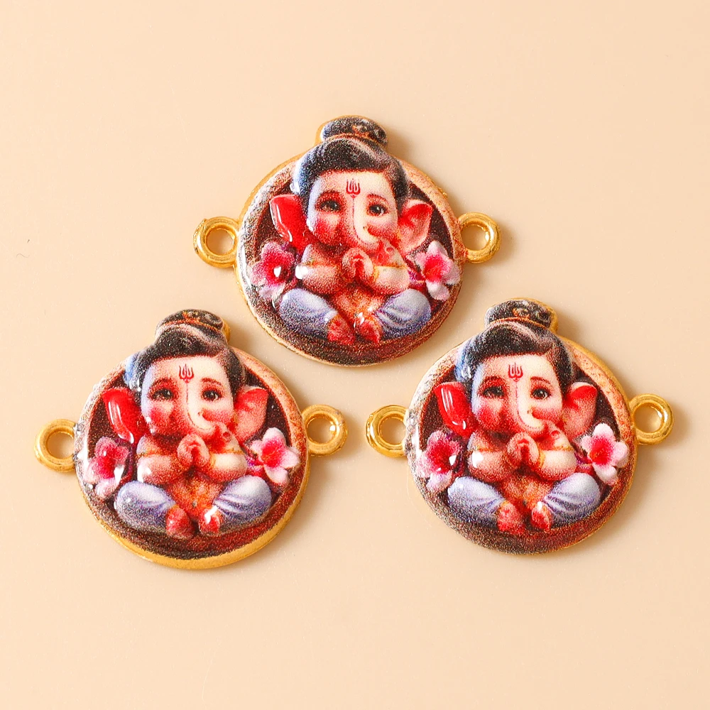 Leslie 20 Stück religiöse indische Elefantengott-Hinduismus-Ganesha-Tempel-Anhänger für die Schmuckherstellung, Ohrringe, Armbänder, Halsketten, DIY – Detail 14