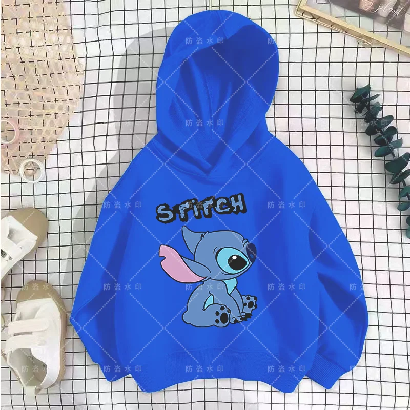 

Disney Stitch Creative Printed Children's clothing for Boys and girls Street casual sweatshirts Outdoor sports hoodies ages 3-14