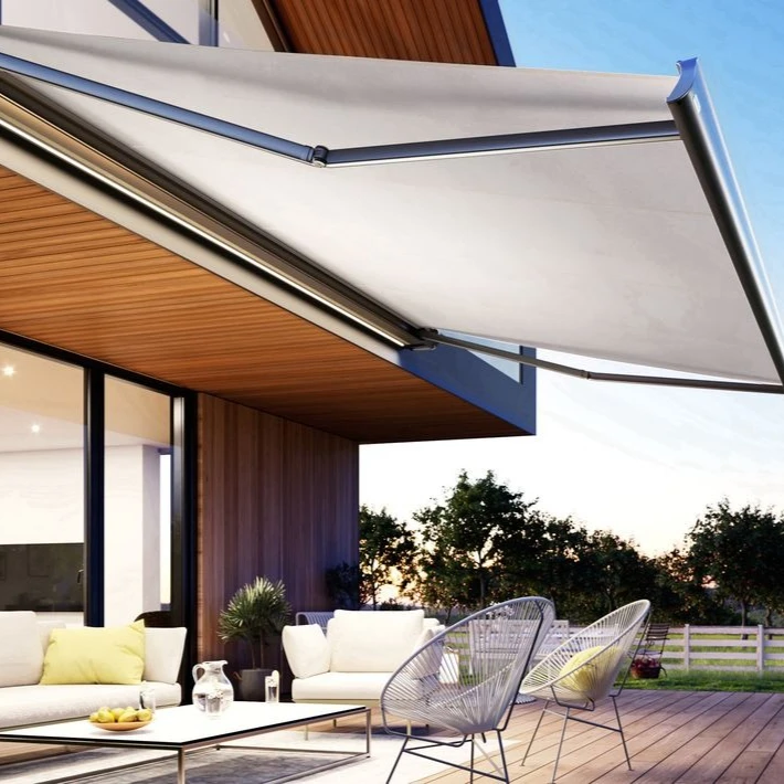 Modern Automatic High-strength Rainproof Awning with Aluminum Frame Stable Structure Awning Customized Size Color for Outdoor