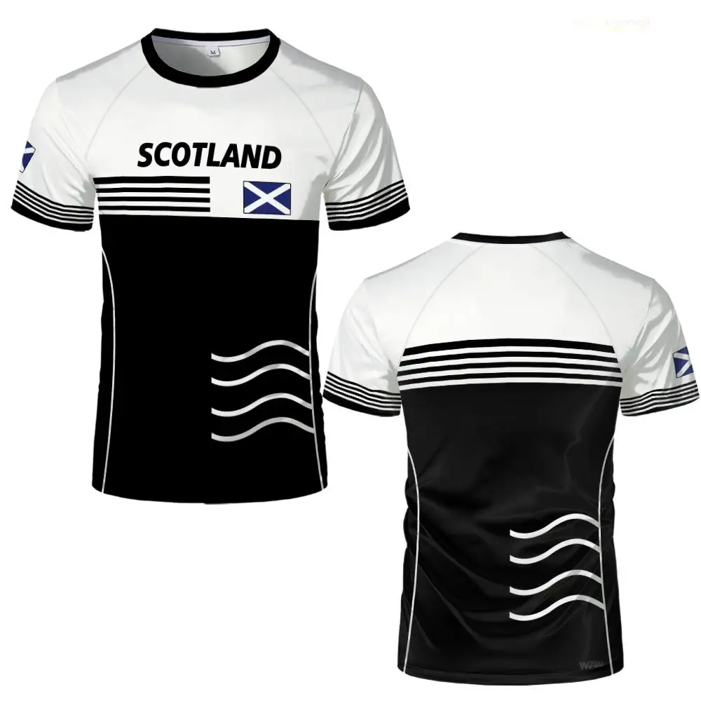 Scotland Flag Graphic Men's Jersey Fashion Gradient Print Sports Breathable Casual T-shirt Summer Unisex Running Badminton Tees