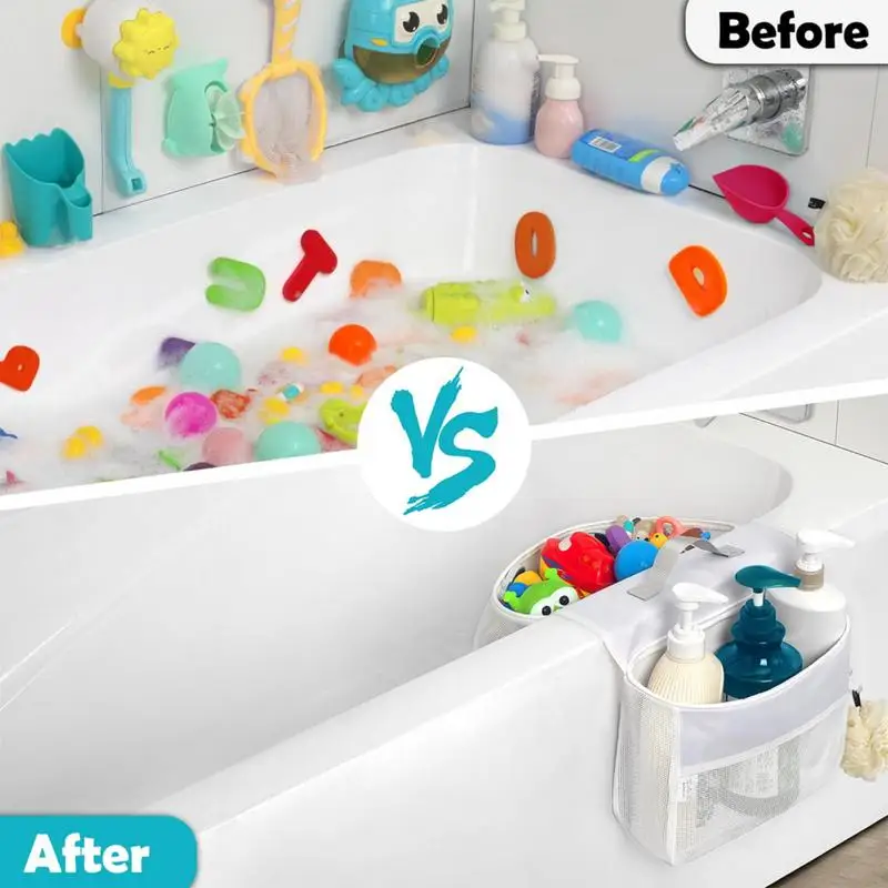 Soporte de juguete para ducha, forma de silla de montar para niños pequeños, almacenamiento de juguetes para baño y ducha, juguetes de alta capacidad, organizador de fácil acceso para nadar
