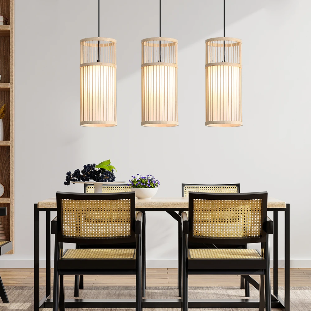 Modern Bamboo Hand Woven Bamboo Art Chandelier Bamboo Lantern Chandelier Bedroom Dining Room Lamp Japanese Pendants Lights