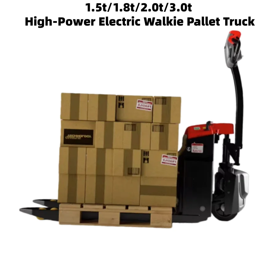 electric pallet truck lithium battery electric pallet electric forklift with a load capacity of 1.5 tons or 3,300 pounds.