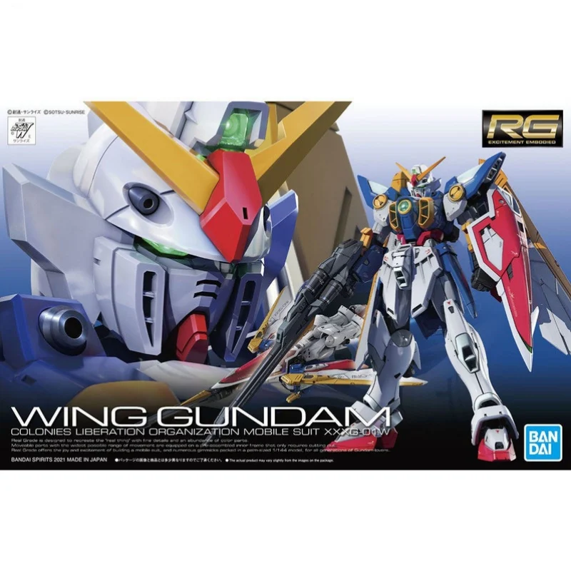 BANDAI Anime RG 1/144 XXXG-01W WING GUNDAM Mobile Suit Gundam Operational Model Kit Assembly Plastic Action Toys Figures Gift