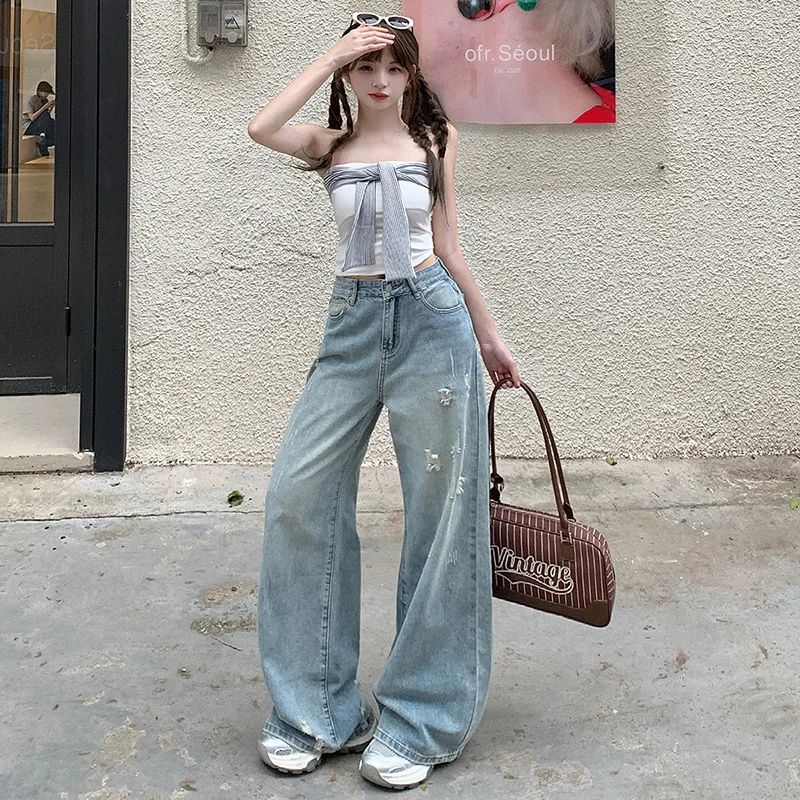 Fashion Korean Reviews Many Pants Women Look Thinner Summer Jeans for Woman Comfortable New Trend 2000s Clothing Y2k Clothes