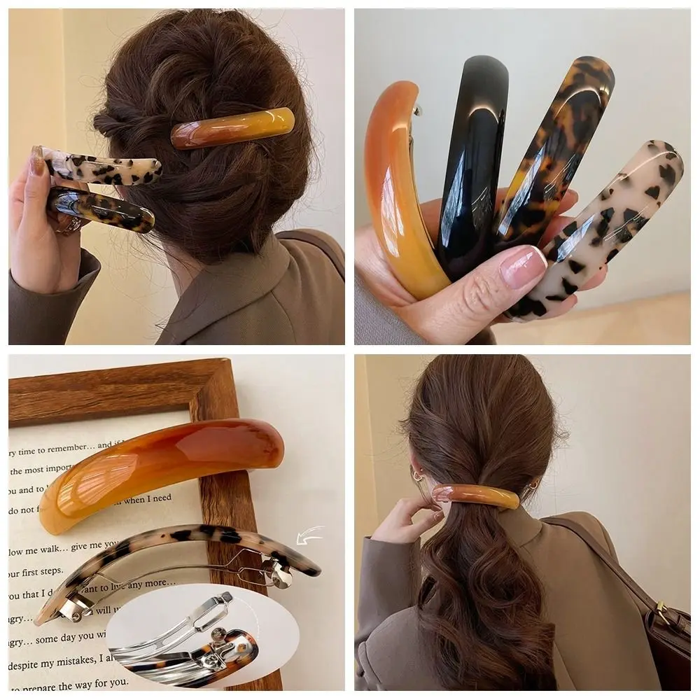 女性のレトロなヒョウのヘアピン,カラフルなアセテートのヘアクリップ,エレガントな絶妙なバレッタ,ファッショナブルなヘアアクセサリー,春のクリップ