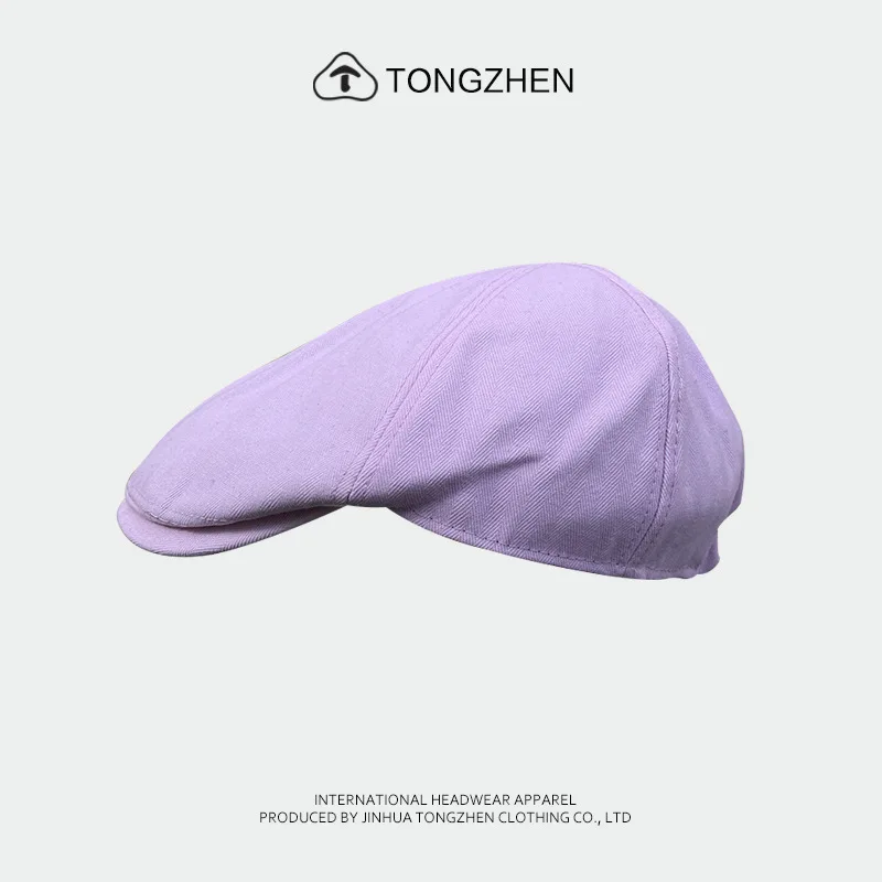 British Style Retro Solid Color Berets for Women Spring and Summer Versatile Sunscreen Japanese Simple Vantage Forward Hats Men