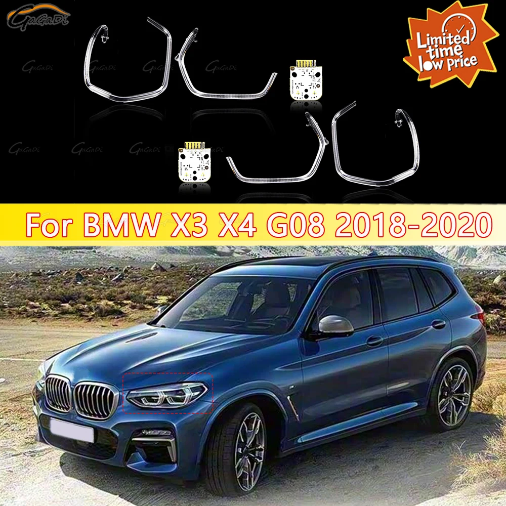 

Car light guide plate light guide tube Fit for BMW X3 X4 G08 2018-2020 DRL Light headlamp daytime running light guide angel eye