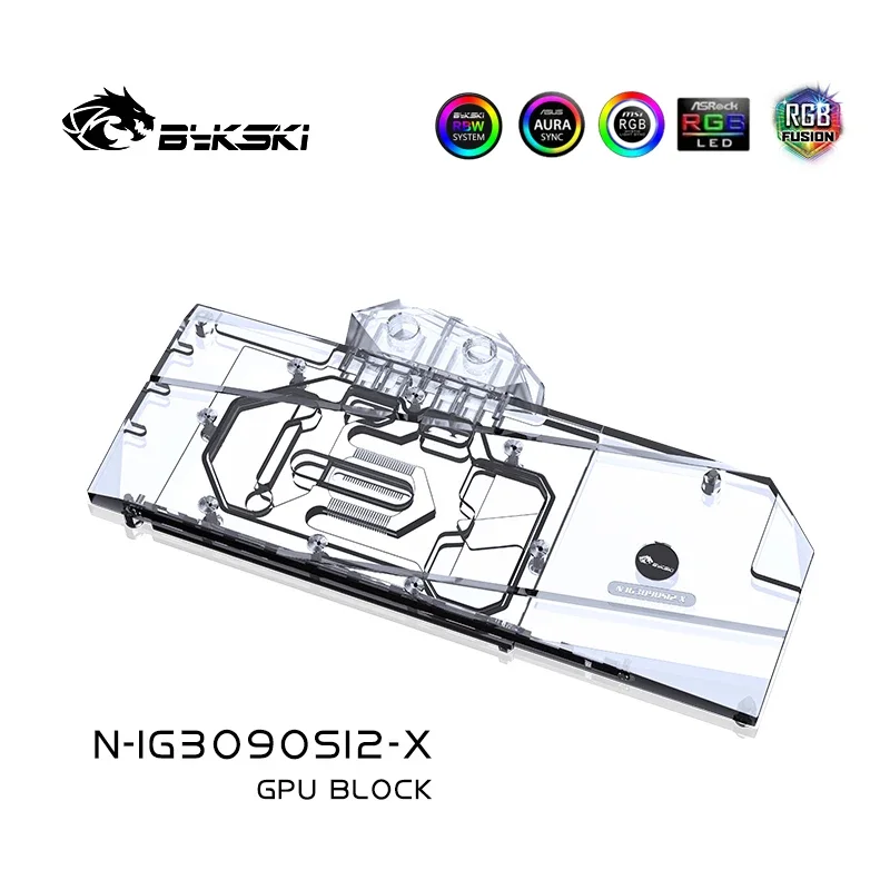 Bykski GPU Water Block For Colorful iGame N3090-2406X-SI2 Graphics Card Watercooler, 5V ARGB AURA, N-IG3090SI2-X