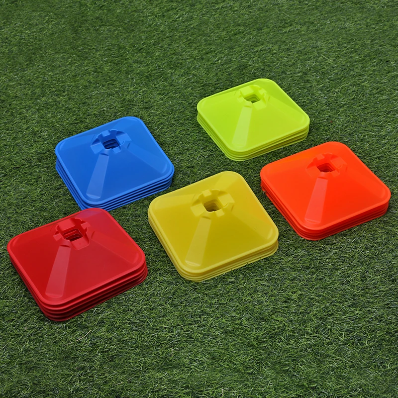 10pcs Square Sign Disks Soccer Training Sign Plate Obstacle Sign Cones Basketball Training Equipment Equipment Signs