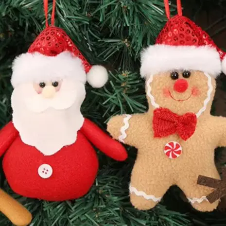 

4шт Рождественские маленькие подвески Креативные мультяшные украшения Рождественская елка Декор Рождественские подвески 18x13см