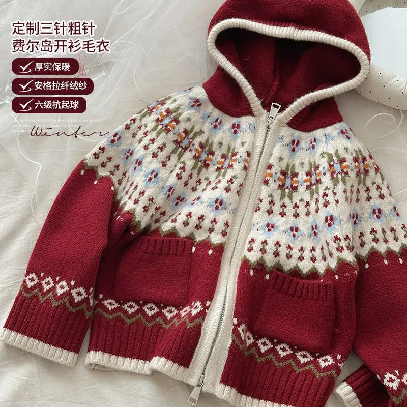 2026-winter-spring-girl-sweater-sweet-cute-embroidery-furry-cardigan-coat-new-year-outfit-2-12-years-toddler-hood-jumper-top