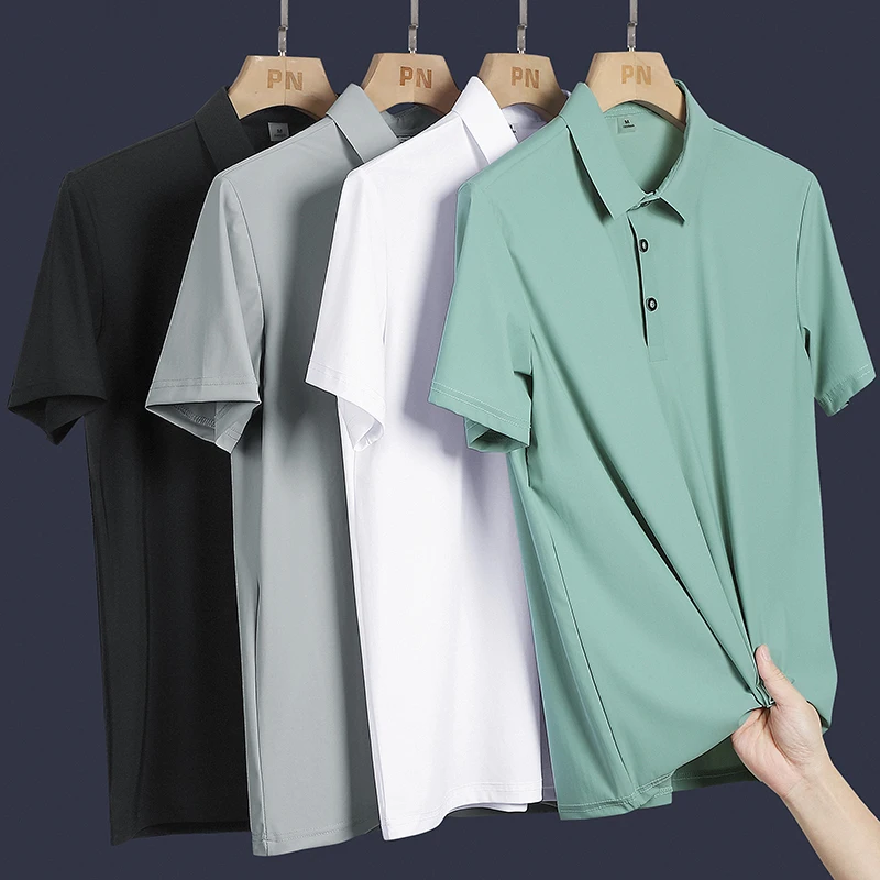

Men's Polo Shirts Sport Casual Clothing Lapel Short Sleeve Golf Shirt Summer Breathable Stretch Elastic Business Sportswear